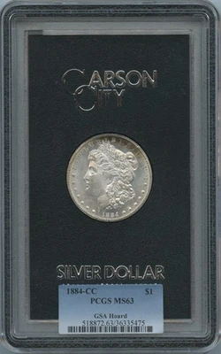 1884-CC Morgan Silver Dollar graded PCGS MS63 GSA Hoard SUPER NICE Deep Toning!! - Image 1 of 4