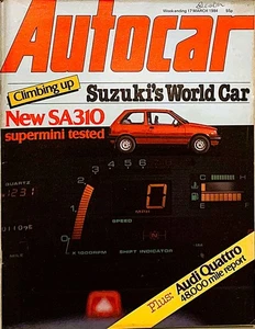 AUTOCAR MAGAZINE 17-MAR-84 - Lister Jaguar XJ-S V12, Lotus Elite, Audi Quattro - Picture 1 of 9