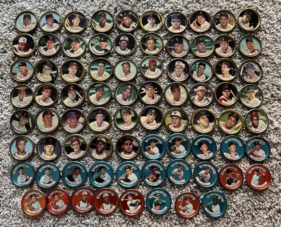 1964 Topps Coin Starter Set Lot 70 Different Coins w/ Many Stars & Bonus stars - Image 1 of 4