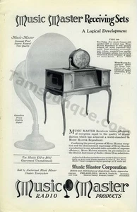 Juegos de recepción Music Master 1925 Radio Corp ¡ANUNCIO IMPRESO Idea de decoración de pared! (4145) - Imagen 1 de 1