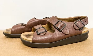 SAS Tripad Comfort Amber Brown Relaxed Leather Strap Sandals Size 8 M - Picture 1 of 7