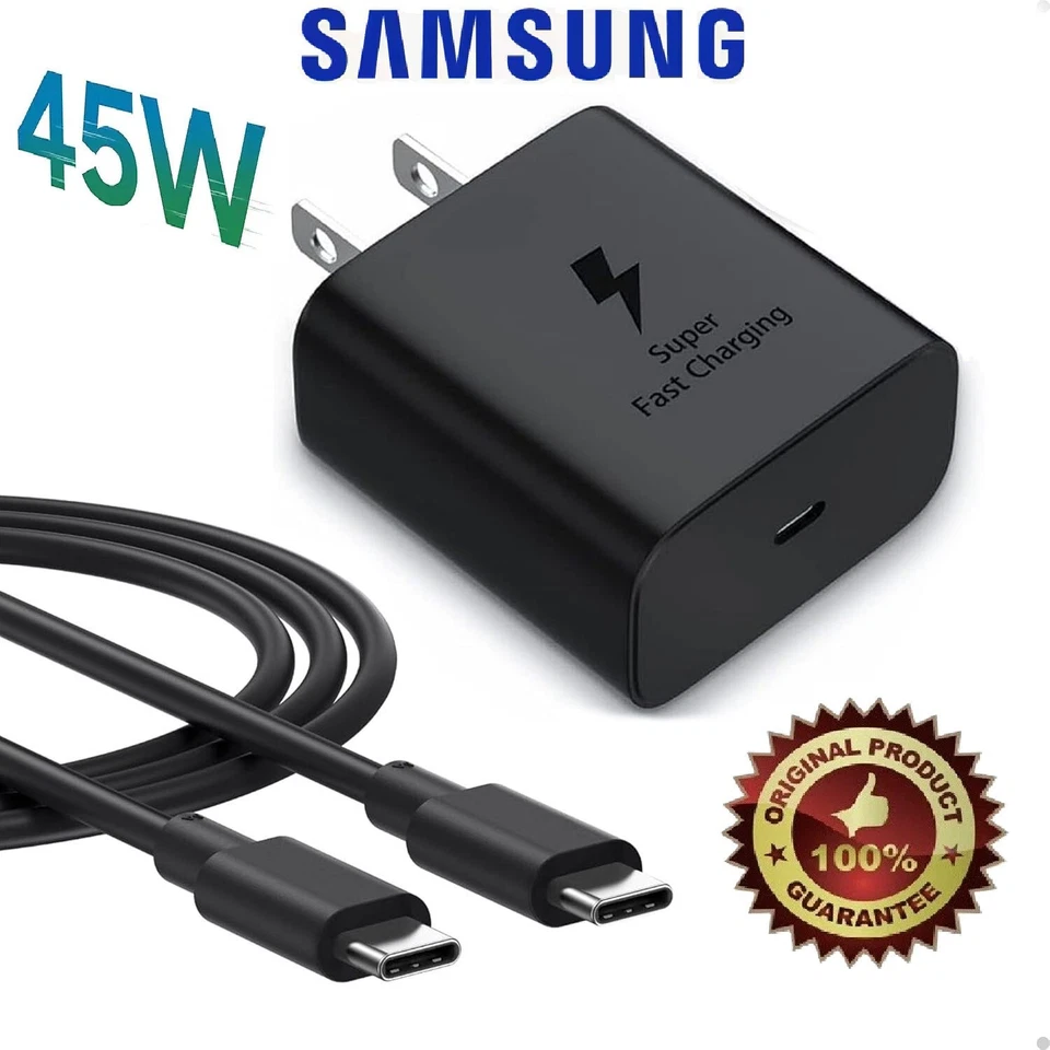 45W Super Fast Charging Type C Wall Charger For Samsung Galaxy S25 S24 S23 Ultra - Image 1 of 4