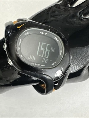 Rare Vintage Nike Triax 300 Lap Digital Sport Watch Black Orange New Battery - Image 1 of 4