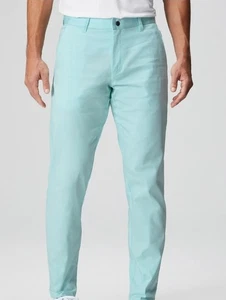 New NWT Fabletics The High Side Chino Slim Fit Nordic Blue men's 36 X 32 - Picture 1 of 12