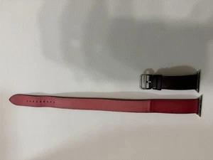 Hermès Swift Leather Double Tour Apple Watch Band 38-41mm Bordeaux Rose Silver - Photo 1 sur 1