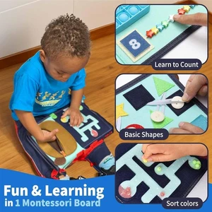 Busy Board Montessori Toys, Busy Book for Toddlers 3+ Years, Sensory Toys, Ed... - Picture 1 of 7