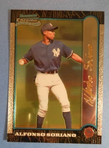 1999 Bowman CHROME GOLD VERSION Rookie RC #350 Alfonso Soriano Yankees Centered - Picture 1 of 6