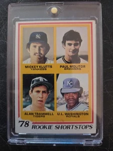 1978 Topps - Rookie Shortstops Paul Molitor, Trammell, U.L. Washington #707 (RC) - Picture 1 of 2