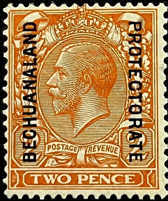 Bechuanaland, King George V with Overprint, Die II, 2 Pence, Scott 99, MLH, F-VF - Image 1 of 2