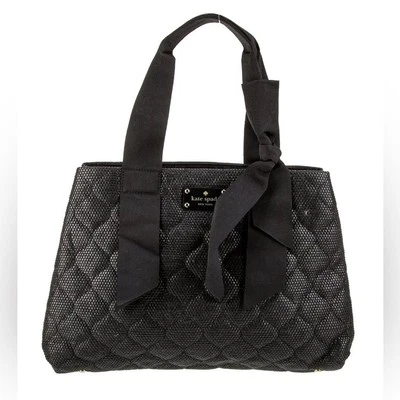 Bolso de Mano Kate Spade Acolchado Grosgrain Ribbon Bow Negro Foto 1 de 4