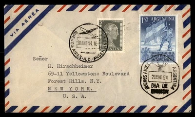 Mayfairstamps Argentina FDC 1954 Man Holding Flag Radio Post Office First Day Co - Image 1 of 2