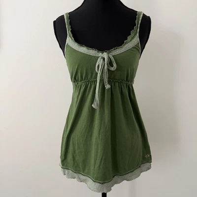 Vintage Hollister Cami Top Sz M Babydoll Bella Swan Front Tie Y2K Lace Coquette  - Image 1 of 4