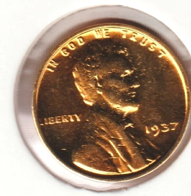 1937 US Lincoln 24k Gold Plated Cent Penny Collection Coin 🔥Black Friday Sale! - Image 1 of 2