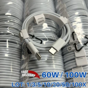 Bulk 60W/100W USB C Fast Charger PD To Type C Cable LOT For iPad Pro/Air MacBook - Picture 1 of 13