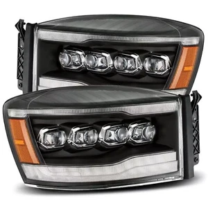 AlphaRex NOVA For 06-08 Dodge Ram 1500 2500 3500 LED Projector Headlights Black - Picture 1 of 19