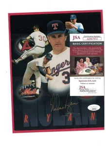 Nolan Ryan Houston Astros Signed Photo Card JSA Certified - Picture 1 of 4
