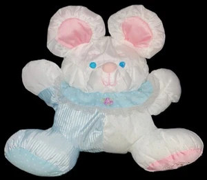 Vtg Puffalump Nylon Doll Fisher Price Plush Mouse Bear Baby Rattle 11" Sitting - Picture 1 of 11