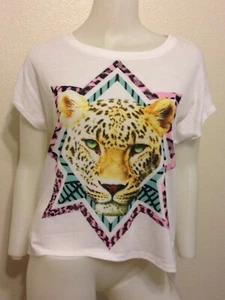 NEW CHEETAH STAR LEOPARD ANIMAL OVERSIZED URBAN JAPAN TSHIRT TOP SMALL - Picture 1 of 5