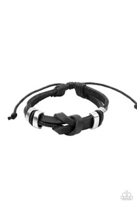NEU Paparazzi Schmuck Armband wie es oder Knoten schwarz Urban verstellbar Neu mit Etikett - Bild 1 von 2