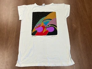 VINTAGE LAUREL BURCH WOMEN'S SHIRT ONE SIZE NIGHT BIRDS 80S 90S ART USA NOS - Picture 1 of 10