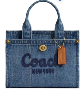 ❤️ Coach Mini Denim Cargo N4/indigo Tote 20 - Picture 1 of 3