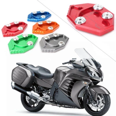Kickstand Side Stand Pad Extension Pad For Kawasaki Ninja ZX14R 06-18 GTR1400 - Imagem 1 de 4