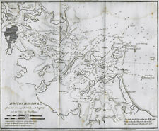 1854 Boston Harbor American Coast Pilot Massachusetts MA USA Antique Map