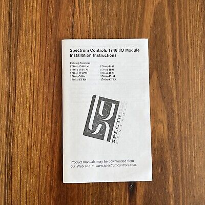 Spectrum Controls 1746 I/O Module Installation Instructions Booklet • 9.99$
