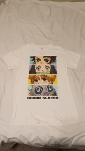 Demon Slayer Anime Manga T-Shirt Men's Small S Short Sleeve Graphic White Shirt - Picture 1 of 4