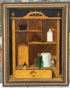 Vintage Hand Painted 'Ye Olde Medicine Cabinet' Wall Painting Art Apothecary - Picture 1 of 20