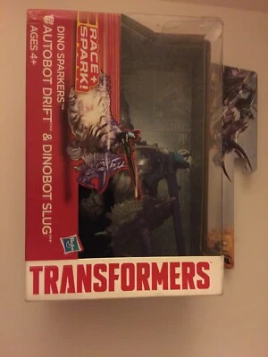 TRANSFORMERS RACE + SPARK! DINO SPARKERS AUTOBOT DRIFT & DINOBOT SLUG FIGURE NEW - Image 1 of 4