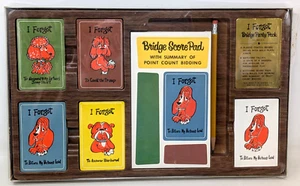 New Vintage Whitman I Forgot Bridge Party Pack Game Dog Playing Cards Score Pads - Picture 1 of 3