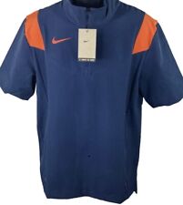Nike Lightweight Short Sleeve Coaches Jacket DJ5113 421 NAVY BLUE ORANGE Size M