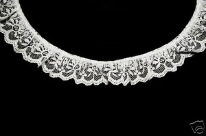 Kiddo 1" White Ruffled Gathered Raschel Lace Trim Wholesale Lot Sewing Notions - Picture 1 of 1