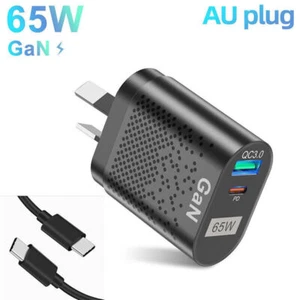 65W GaN Charger Type C PD USB QC 3.0 Fast Charging Wall Adapter for Universal AU - Picture 1 of 15