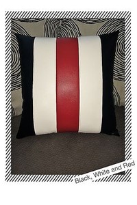 red leather throw pillows