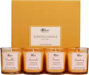 Scented Candle Set, Soy Wax Candles for Stress Relief and Home Decor, 4 x 3.5oz - Picture 1 of 5