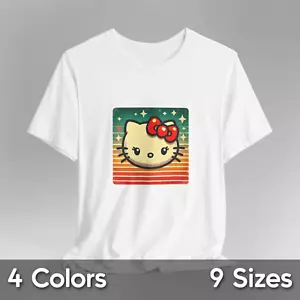 Vintage Hello Kitty Graphic Tee 90s Retro Kitty Cat Lover Gift Unisex T-Shirt - Picture 1 of 49