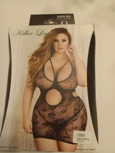 Killer Legs Queen Size Body Stocking, Black - Picture 1 of 2