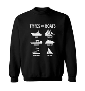 Types of Boats - Yacht Sail Fishing Summer Ocean Water Toddler Crewneck Sweater - Picture 1 of 8