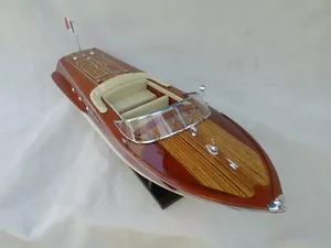 Riva Ariston 26" Modelo de Madera Crema Barco L70 Modelo Hecho a Mano Hermosa Decoración del Hogar - Imagen 1 de 6