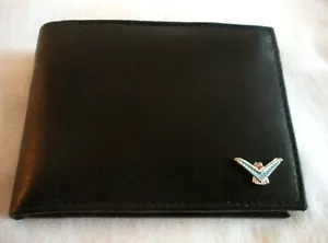 Vintage Ford Thunderbird Unisex Italian Black Cowhide B-iFold Wallet - Picture 1 of 2