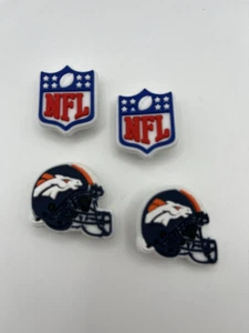 NFL Denver Broncos Football Helmet For Crocs Shoe Charms Jibbitz - 4piece - Picture 1 of 1