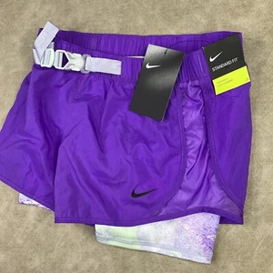 Nike Tempo Shorts 2-in-1 Training Athletic Lined Belted DA1302 Girls Sz M NWT - Picture 1 of 6
