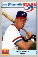 1988 Huntsville Stars Team Issue 21 Greg Sparks Phoenix Arizona AZ Baseball Card