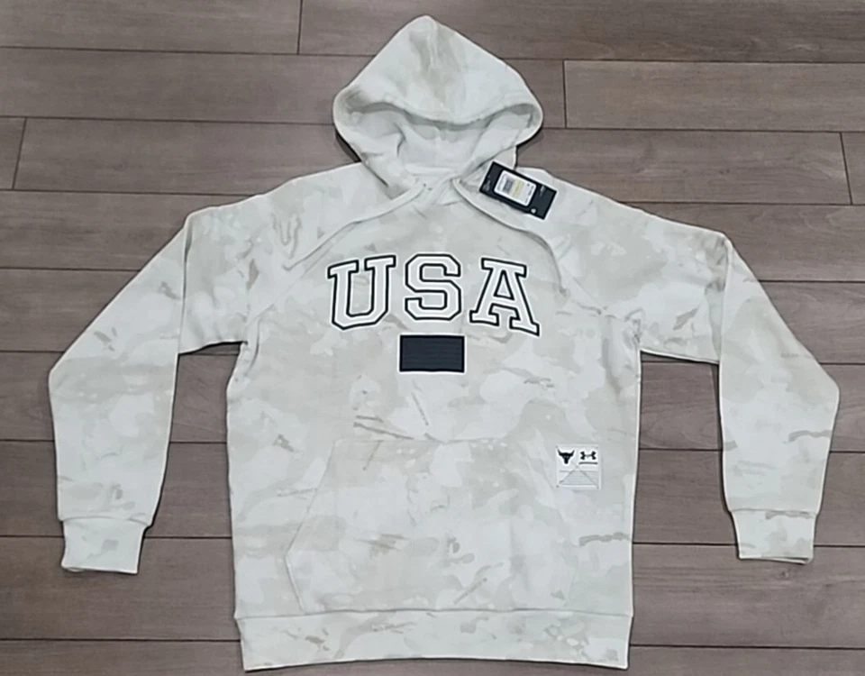 Under Armour Project Rock Veterans USA Camo Hoodie Mens Size XXL 1370971-100