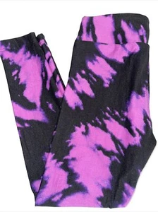 NWT LuLaRoe Kids S/M (2-8) Witch Please Black Purple Blue Tie Dye Leggings - Picture 1 of 9
