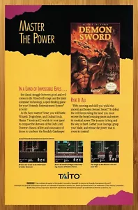 Pubblicità/poster Demon Sword NES Nintendo 1988 stampa vintage autentico retrò anni 80 arte - Foto 1 di 4