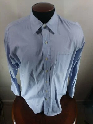 Camisa Paul Fredrick Abotonada Para Hombres 16-32 Azul Puño Francés Algodón Hecha en EE. UU. Foto 1 de 4