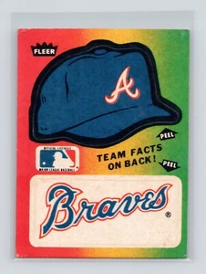 1983 Fleer Sticker AUFKLEBER Atlanta Braves Baseball Mütze Karte - Bild 1 von 2